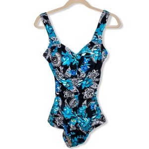 MAXINE Floral Ruched One Piece Swimsuit